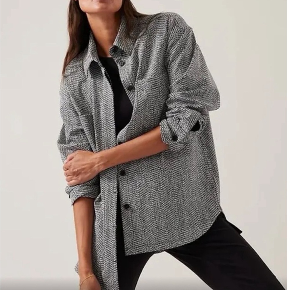 Athleta Textured Shirt Jacket size M